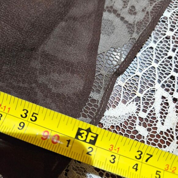 90s y2k whimsigoth fairy brown ruffled silk maxi skirt - Picture 5 of 5